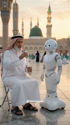 Elderly Man Presses Button, Robot Gives Him Water Instantly! 🤖💧🕌 (AI Futuristic Kindness)