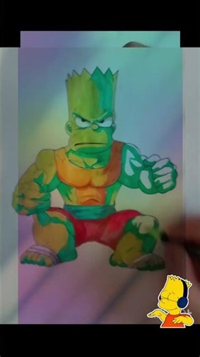 Simpsons vs Hulk artwork 🎨🖌️#animeart