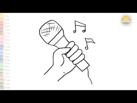 Hand microphone drawing | Easy drawing sketches | How to draw Hand microphone simply | #artjanag