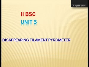 II BSc Disappearing filament PYROMETER