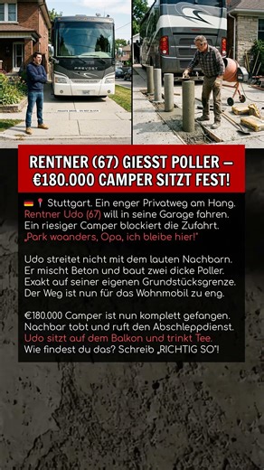 RENTNER (67) GIESST POLLER — €180.000 CAMPER SITZT FEST!