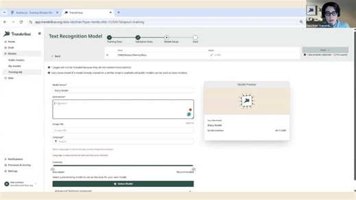 Training text recognition models with Transkribus (English webinar) | Transkribus by read-coop sce