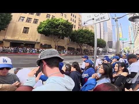 Dodger Fans STORM Downtown LA ⚾💙 Chaos, Celebration & Wild 2025 Parade Moments! 🎉🔥