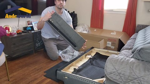 Andeworld Modern Loveseat Settee Bench Sofa Couch, Upholstered Banquette Dining Bench with Back for Dining Living Room Hallway or Entryway Seating,Slate