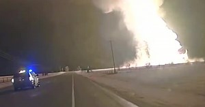 Gas line explosion caught on camera