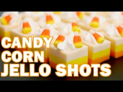 DIY CANDY CORN JELLO SHOTS + CANDY CORN VODKA RECIPE | How to Make Jello Shots | DIY Halloween Candy