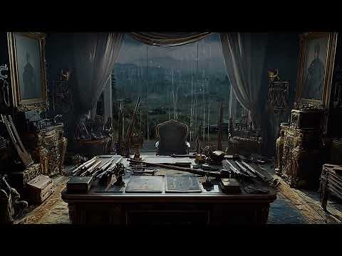 War Room Rain Ambience with Thunder and Storm for Sleeping Studying and Stress Relief