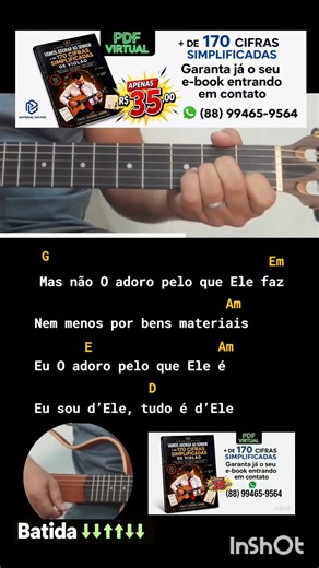 🎸 Tocando o louvor Jó com uma cifra simplificada no violão! #gospel