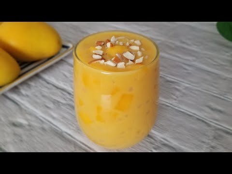 4 Ingredients Mango Sago 🥭🍧 Easy Mango Dessert Recipe, Mango Tapioca Pearls Drink, Mango Recipe 😊