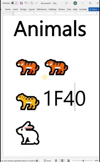 ✅ Smart Trick To Insert Animals🐅 Pic in MS Word using keyboard shortcut👍