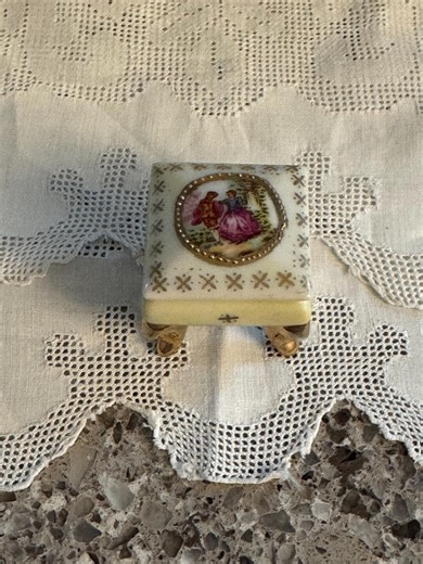 Vintage Porcelain Trinket Box - Etsy