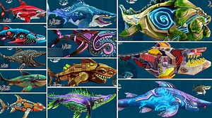 HUNGRY SHARK WORLD | ALL SHARKS UNLOCKED, ALL SKINS COMPLETED Max Level. Dark Magic Shark Update - hungryshark.world