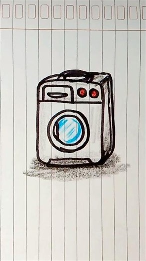 How to draw a washing machine #kite