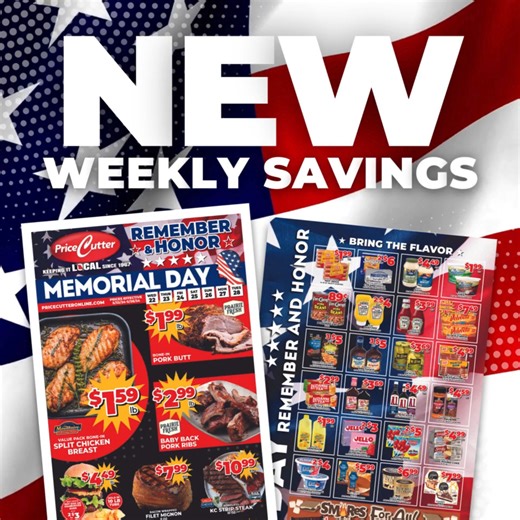 19K views · 41 reactions | Your weekly deals have DROPPED! Check out all the big savings and the hottest deals for your Memorial Day - all happening this week. Head to the Shop Price Cutter app or https://www.pricecutteronline.com/weekly-ads to see 100+ more deals! | Price Cutter | Facebook