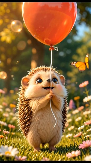 The Tiny Hedgehog's Magical Balloon Ride! 🎈🦔✨ ⭐