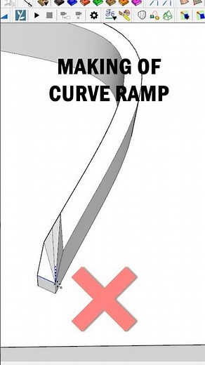 Curve ramp sketch up #sketchuptutorial #sketchup #sketchupplugins