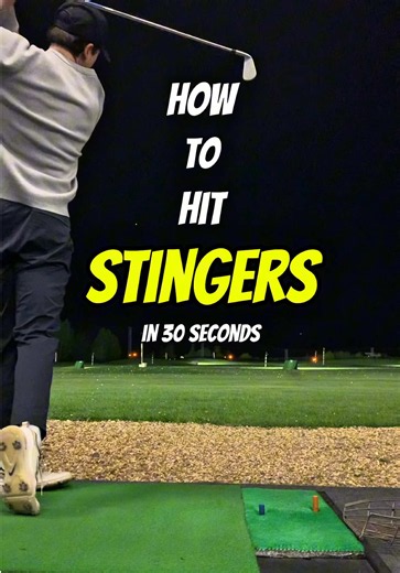 30 second tips - Stingers 🐝 Stingers are my favourite shot in golf. They're some of the most satisfying shots to watch and hit, if you can. 5 easy steps for hitting stingers: ✅ Grip Down ✅ Stand Closer to the Ball ✅ Narrower Stance ✅ Ball Back in Stance ✅ Weight Forward The knuckle down feel helps deliver the club de-lofted, and start the ball on that lower trajectory. Swing smoothly to start and gradually build up the speed as you get used to the movement. Follow for more and happy stinging! �