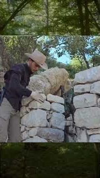 Primitive Living, Building a Minimal Stone Cabin Alone in the Forest #wildlife #survival #camping