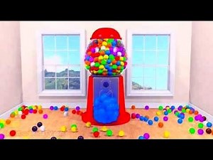 NEW Gumball Machine 3D for Children to Learn Colors Kids Balls Surprise Learning DuckDuckKidsTV