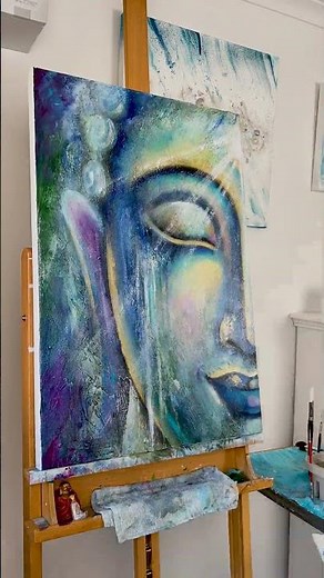 Buddha Painting With Acrylics And Texture (Full Timelapse)