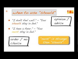 When to use "should/ought to" (an English grammar video)