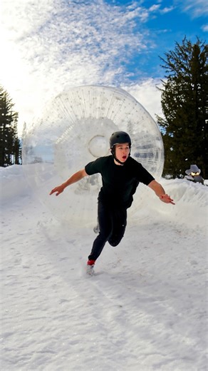 What happens when the zorb starts rolling