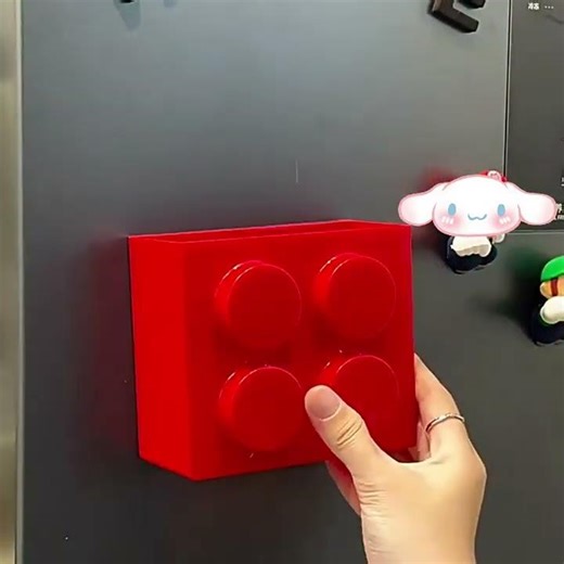 4-Piece Building Block Magnetic Storage Boxes – Fridge & Whiteboard Organiser Set