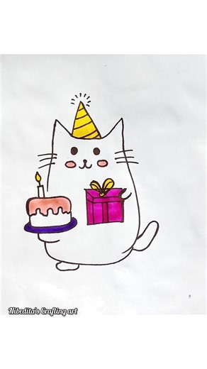 Cute birthday special drawing tutorial for beginners / How to draw easily step by step #drawing