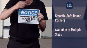 Notice Employees Only Beyond This Point Sign, 10x7 Inches, Rust Free .040 Aluminum, Fade Resistant, Made in USA