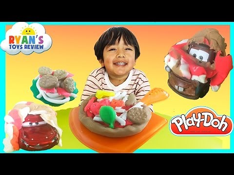 Play Doh Pizza Party Set with Disney Cars Toys Lightning McQueen