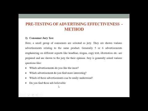 20 - Methods of Pre-testing of Advertising Effectiveness
