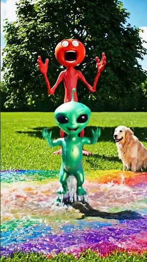 Baby Alien Bounces Into Rainbow Goo