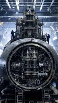 40× Scale Submarine Under Construction Inside a Futuristic Naval Shipyard