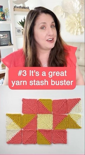 5 Reasons You'll Love Mitered Square Knitting ☀️ #studioknit #knitstitchpattern #knittingpattern