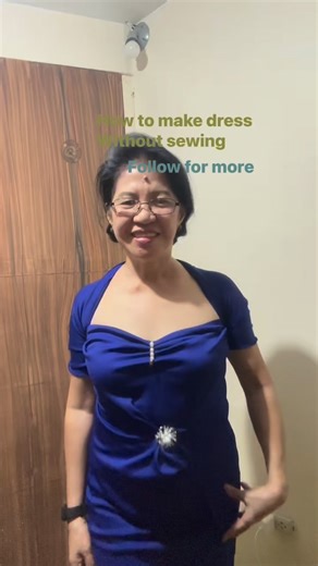 Making dress without sewing #dress #nosewing #fashion #highlights | Erline Chua