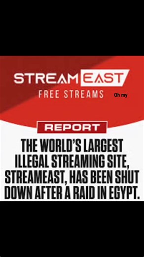 Kenneth Bradley on Instagram: "Breaking News: . . Streameast, the world's largest illegal sports streaming site, has been shut down by Egyptian authorities in collaboration with the Alliance for Creativity and Entertainment (ACE). The site, which had over 1.6 billion visits last year, was providing pirated access to major sports events like the NFL, NBA, and Premier League. *Key Details:* - _Arrests:_ Two men were arrested in Egypt as part of the operation. - _Domains Seized:_ 80 associated doma