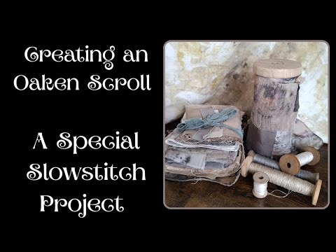 Using cloth weaving and collage to create a scroll for slowstitching