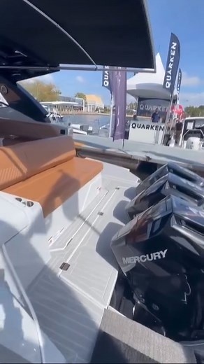 Stepping aboard a Cruisers Yachts 38 GLS is like entering a realm where craftsmanship transcends ordinary expectations. What do we think of the new Havana color way? #boating #boats #boatshow | MarineMax