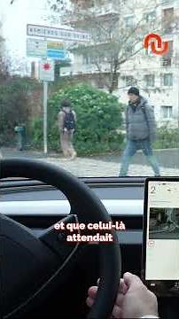 We tested Tesla's self-driving car in France #shorts