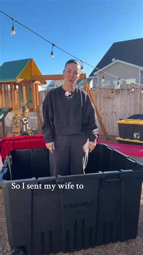 Shout out to @The Home Depot and Husky for having the ONLY storage container I’ve ever found that’s long and wide enough for a 12 ft Christmas tree 🥳 🌲 #storagehacks #organizedhome #wlw #homeimprovements #houseproject