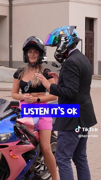 Woman Enjoying a Thrilling Motorcycle Ride | Surprise Encounter