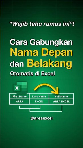 Trik cepat gabungkan nama depan & belakang di Excel #tutorialexcel #belajarexcel #exceltips #excel