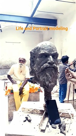 life and Portrait modeling by student 👽#shorts #shortsfeed #sculpture #portrait