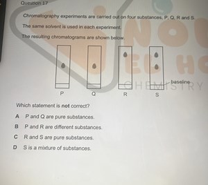 Chromatography experiments are carried out on four substances, ... | Filo