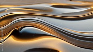 a mesmerizing computer graphic simulation showcasing reflective wave motion. Begin with a serene, glassy surface, and introduce a single wave rippling across the screen. As the wave travels, simulate