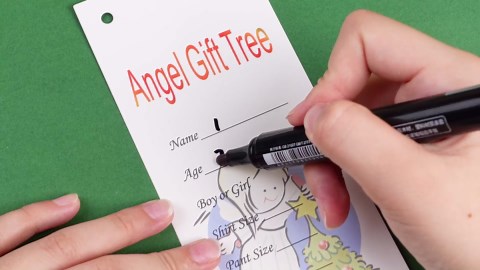 Watersay 100 Pieces Christmas Angel Tags 3 x 9 Inch Tree Giving Gift Tags for Church Christmas Tree Wishes Labels Community Welfare Crafts