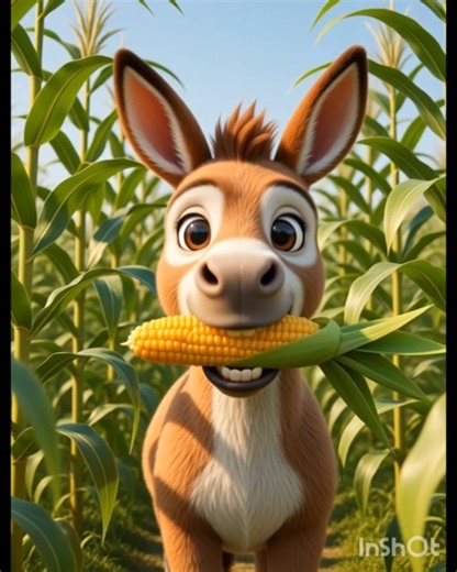 "The donkey was eating corn #shorts #ai #cartoon"