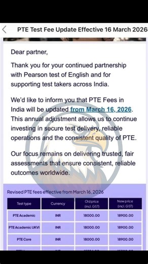 PTE New Changes in Exam Prices 2026😮