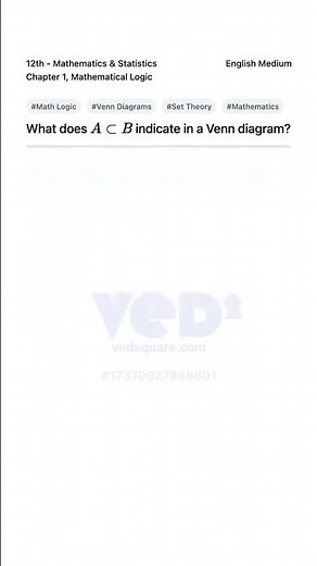 Understanding A subset B in Venn Diagrams Math Logic