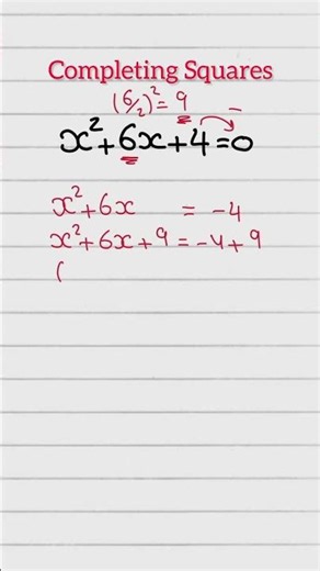 🚀Solving Quadratic Equations by Completing the Square